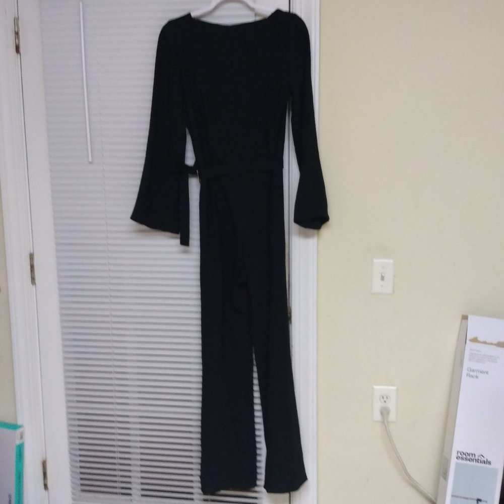 ❤️THIERRY MUGLER Couture Black Wrap Runway Wide Leg JumpSuit Romper Pants… - Picture 16 of 16